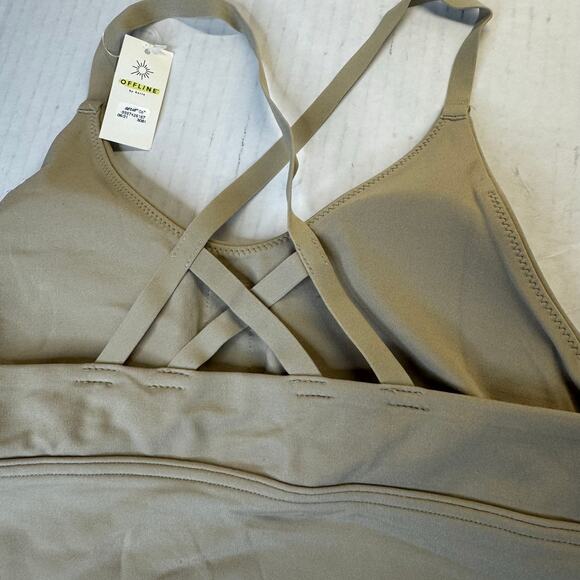 OFFLINE by Aerie Real Me Strappy Back Sports Bra Green Small NWT - Picture 5 of 7
